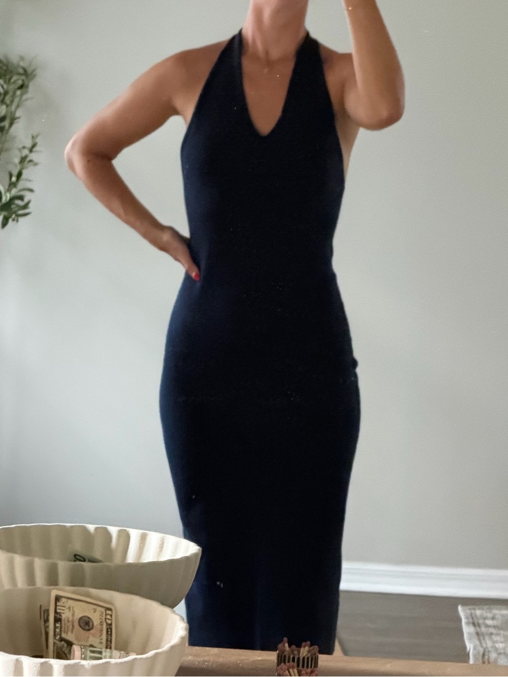 Halter Neck Maxi Dress in Black